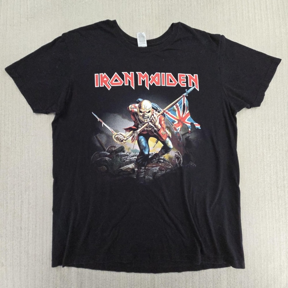 Iron Maiden Shirt Mens XL Black Eddie Union Jack Graphic Band Tee Rock Metal